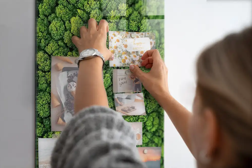 Mágneses üveg írótábla erdei fák mintával