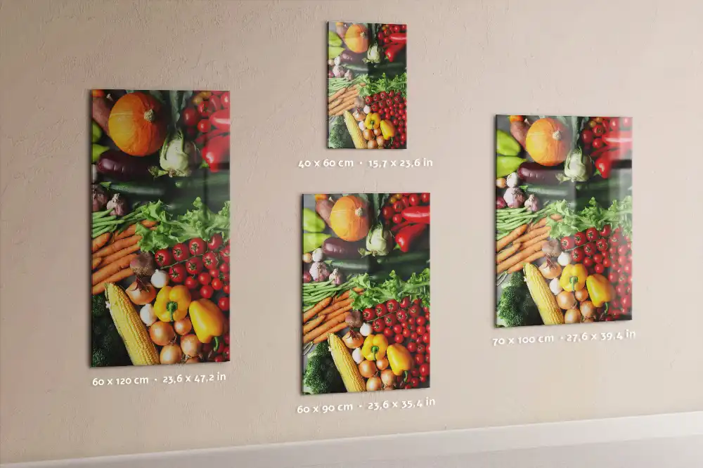Mágneses fali tábla őszi zöldségek mintával