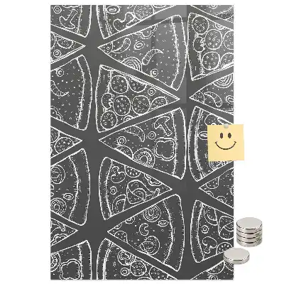 Mágneses fali tábla pizza grafikával