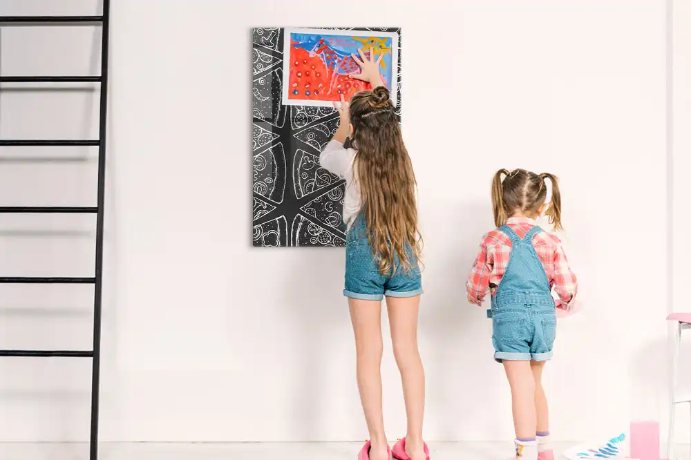 Mágneses fali tábla pizza grafikával