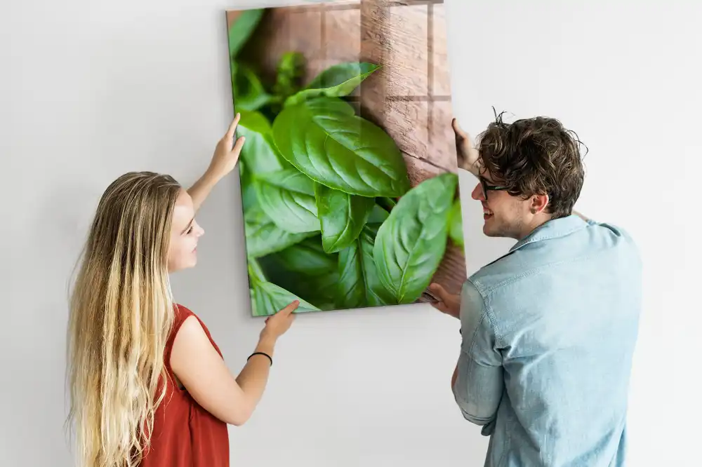 Bazsalikomleveles mágnestábla