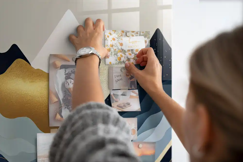 Absztrakt tájkép mintás mágnestábla