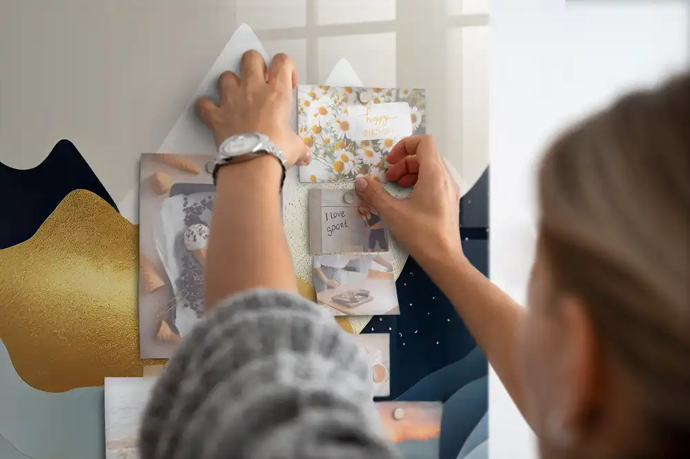 Absztrakt tájkép mintás mágnestábla