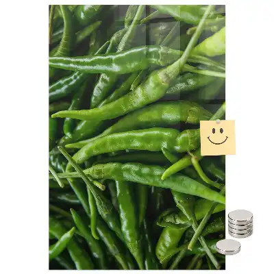 Mágneses fali tábla zöldpaprika mintával