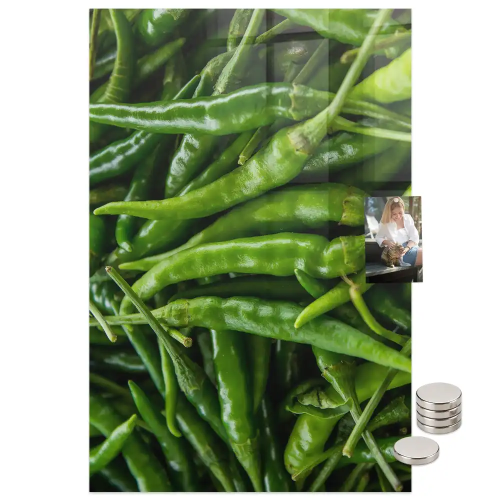 Mágneses fali tábla zöldpaprika mintával