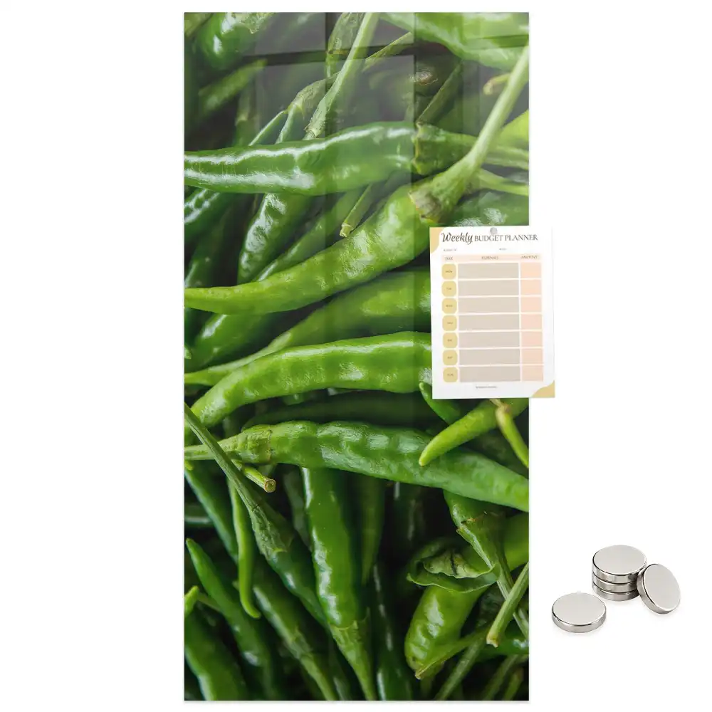 Mágneses fali tábla zöldpaprika mintával