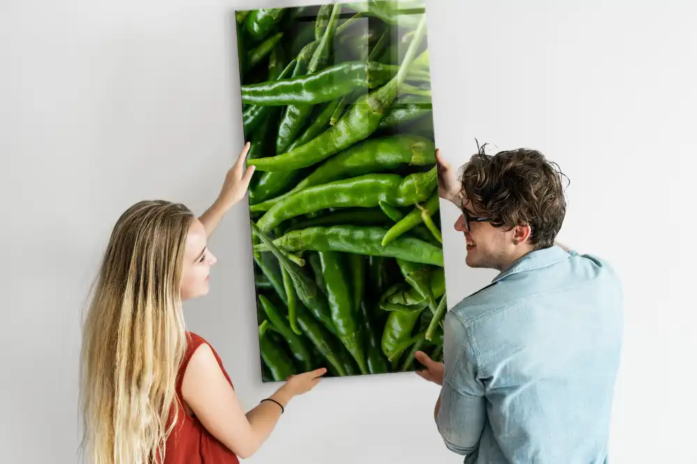 Mágneses fali tábla zöldpaprika mintával