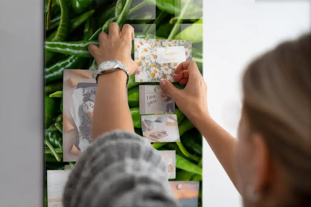 Mágneses fali tábla zöldpaprika mintával