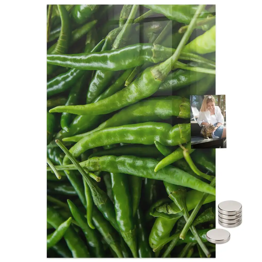 Mágneses fali tábla zöldpaprika mintával