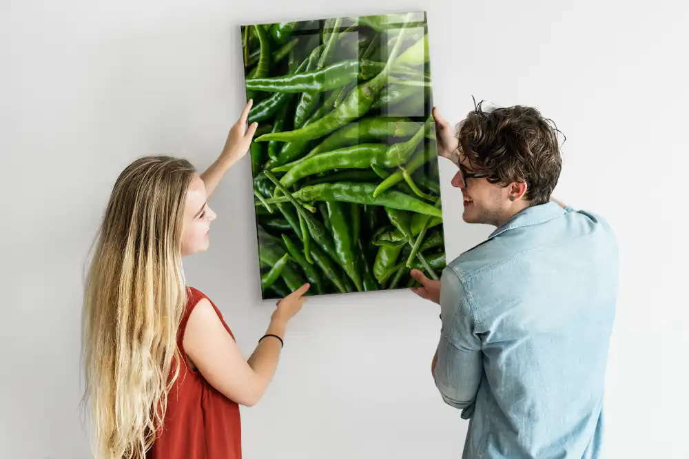 Mágneses fali tábla zöldpaprika mintával