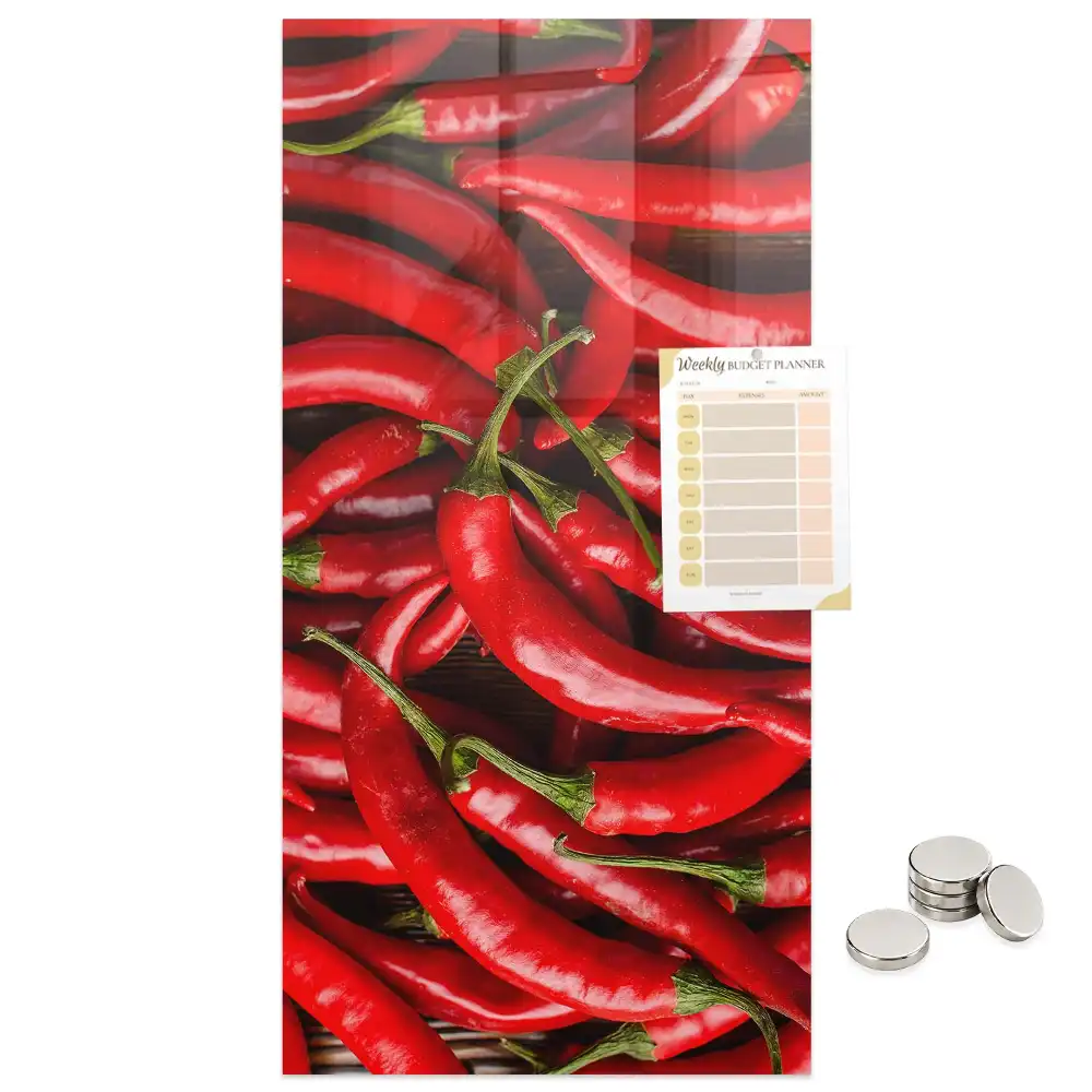 Chili paprika mintás mágneses fali tábla