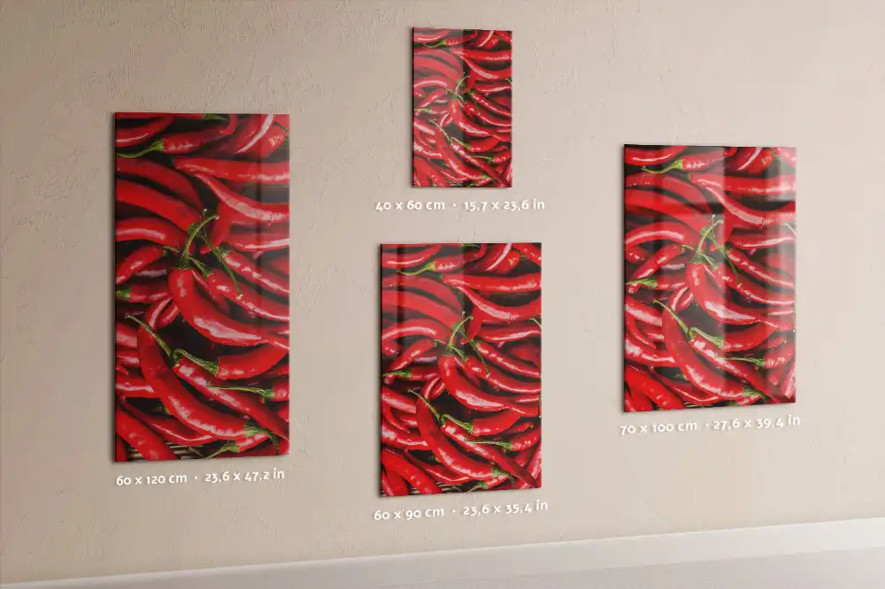 Chili paprika mintás mágneses fali tábla