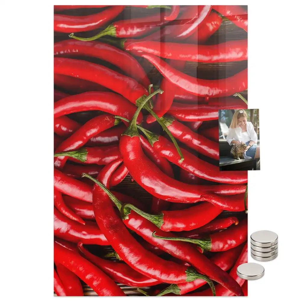 Chili paprika mintás mágneses fali tábla