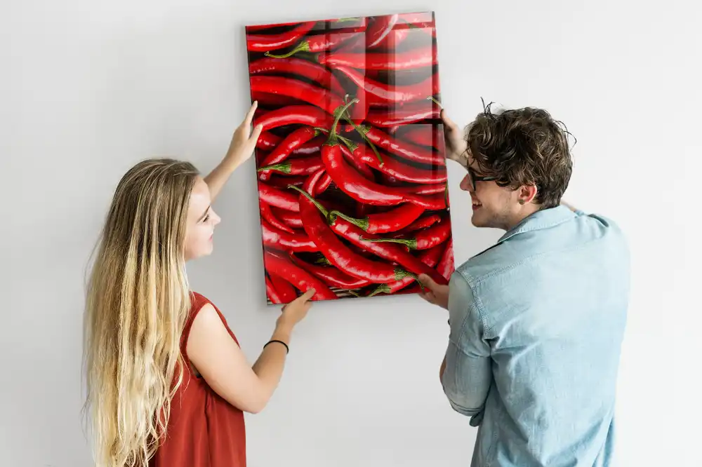 Chili paprika mintás mágneses fali tábla