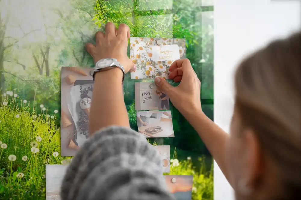 Mágneses emlékeztető tábla tavaszi természet mintával