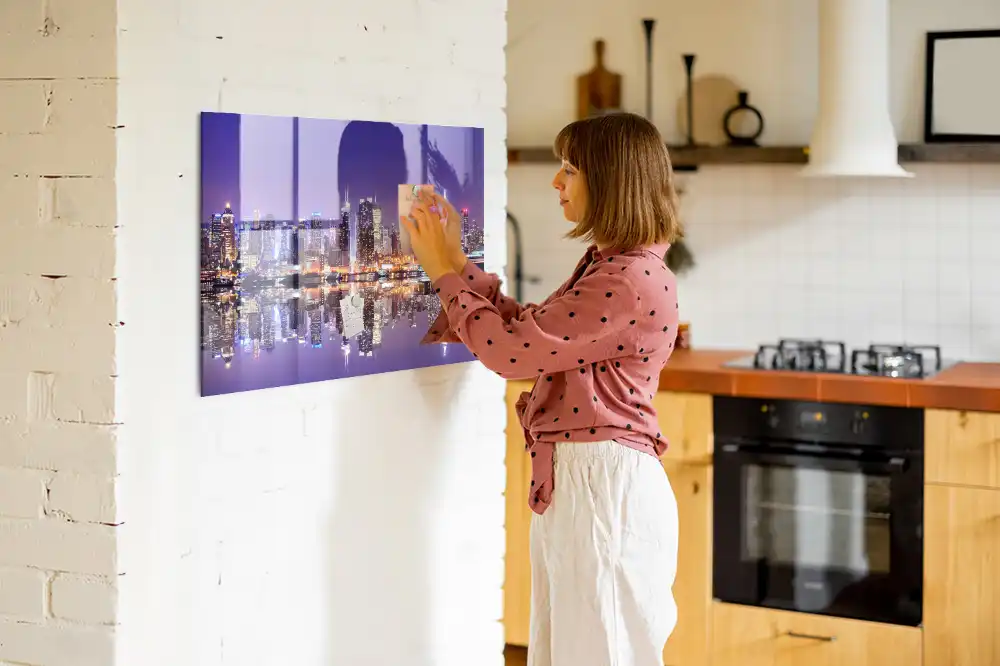 Mágneses emlékeztető tábla New York éjszakai látképpel