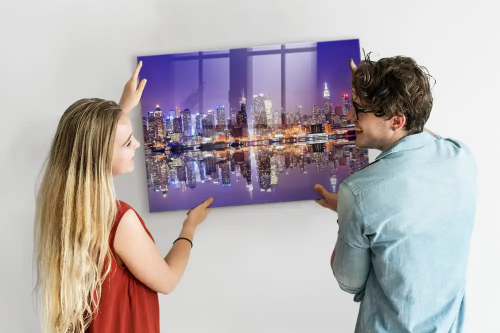 Mágneses emlékeztető tábla New York éjszakai látképpel