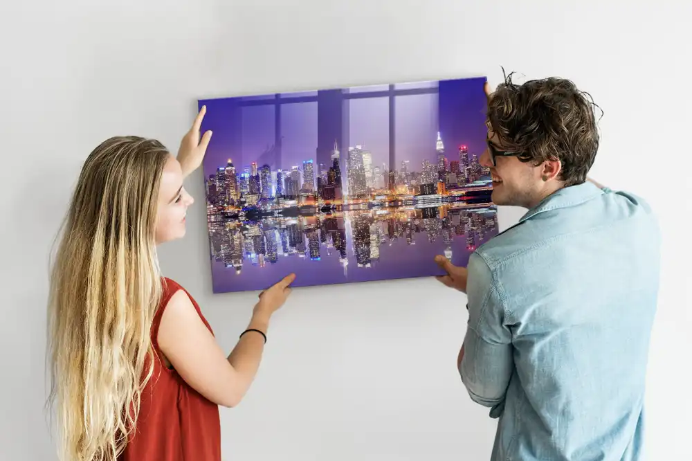 Mágneses emlékeztető tábla New York éjszakai látképpel