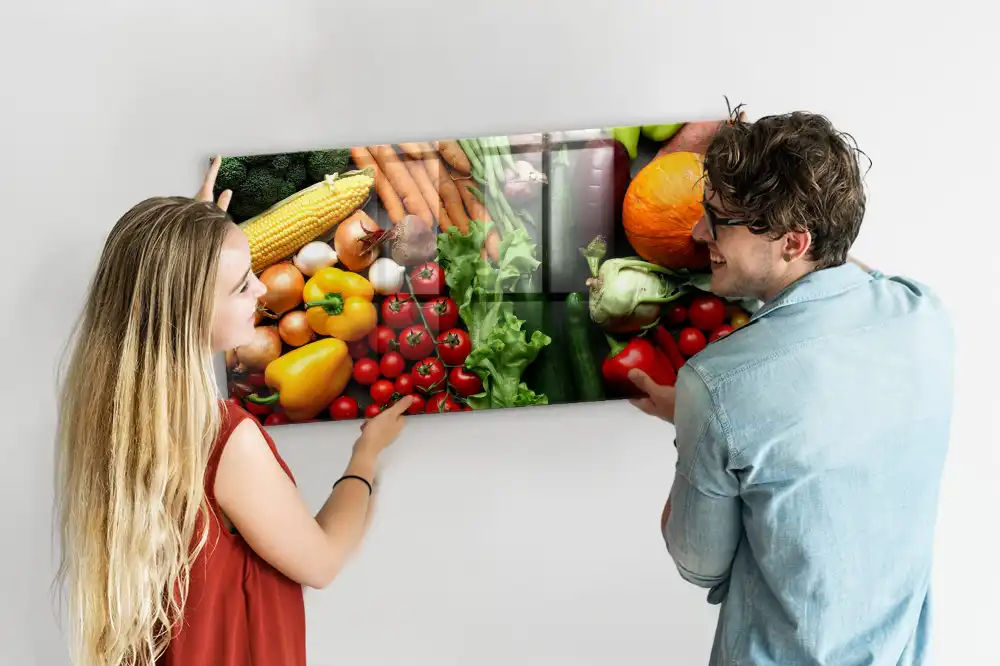 Mágneses emlékeztető tábla, friss termés motívummal