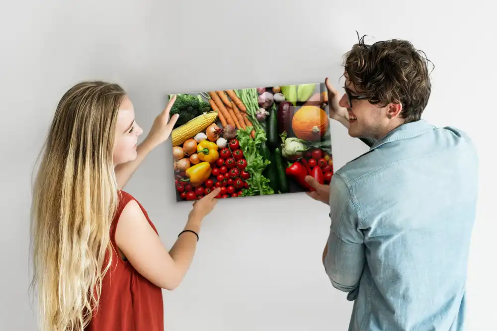 Mágneses emlékeztető tábla, friss termés motívummal
