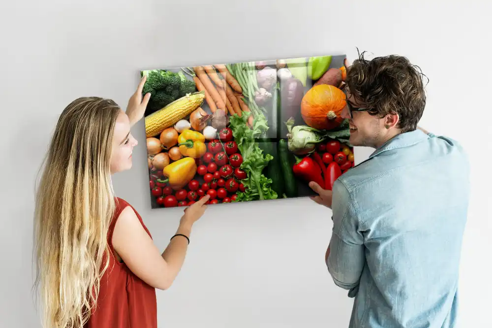 Mágneses emlékeztető tábla, friss termés motívummal