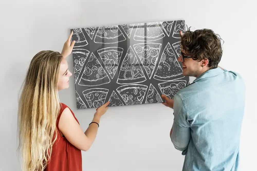 Pizza illusztrációs mágneses jegyzettábla