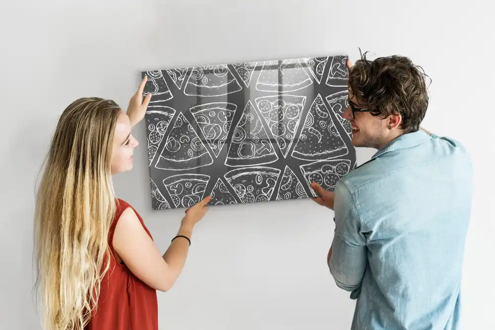 Pizza illusztrációs mágneses jegyzettábla