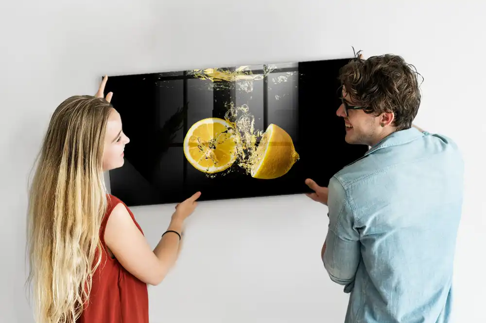 Mágneses tábla sárga citrusfélék mintával