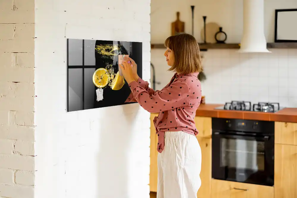 Mágneses tábla sárga citrusfélék mintával