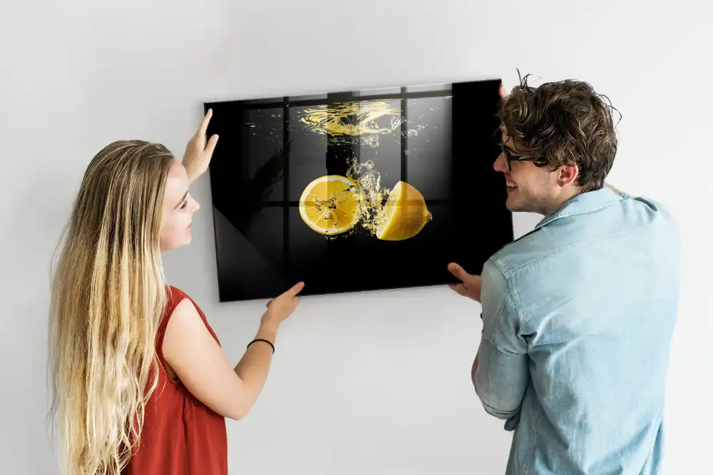 Mágneses tábla sárga citrusfélék mintával