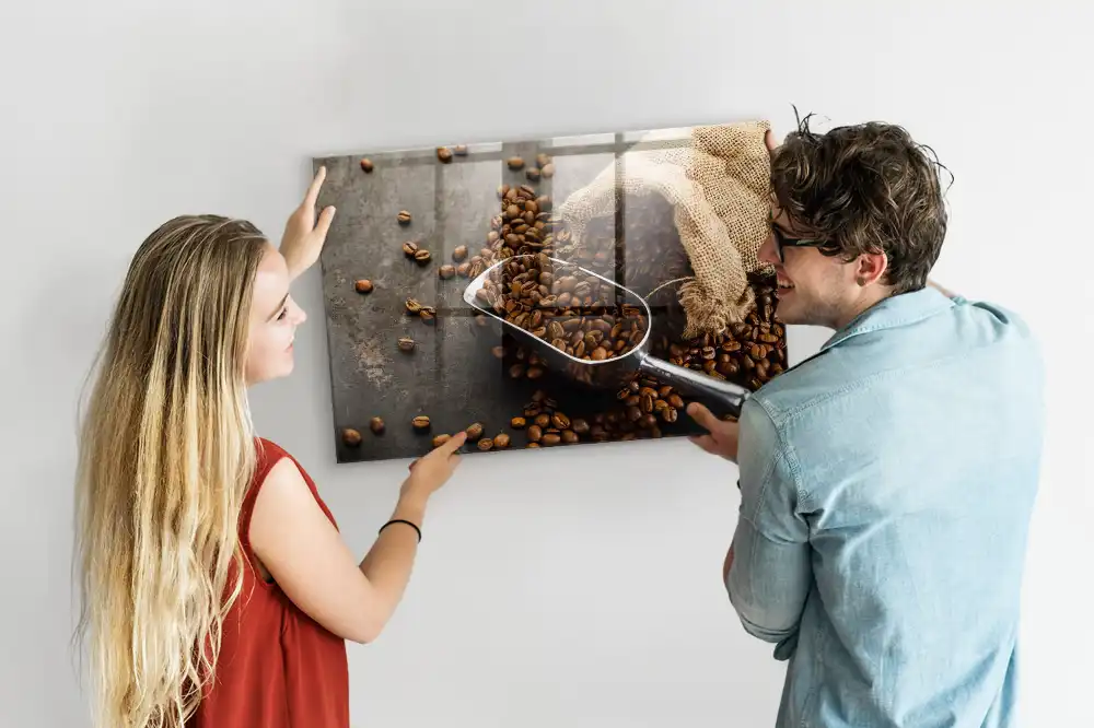 Mágneses jegyzettábla juta kávés zsák mintával