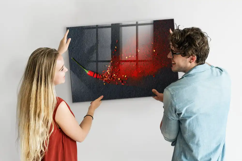 Mágneses emlékeztető tábla őrölt chili mintával