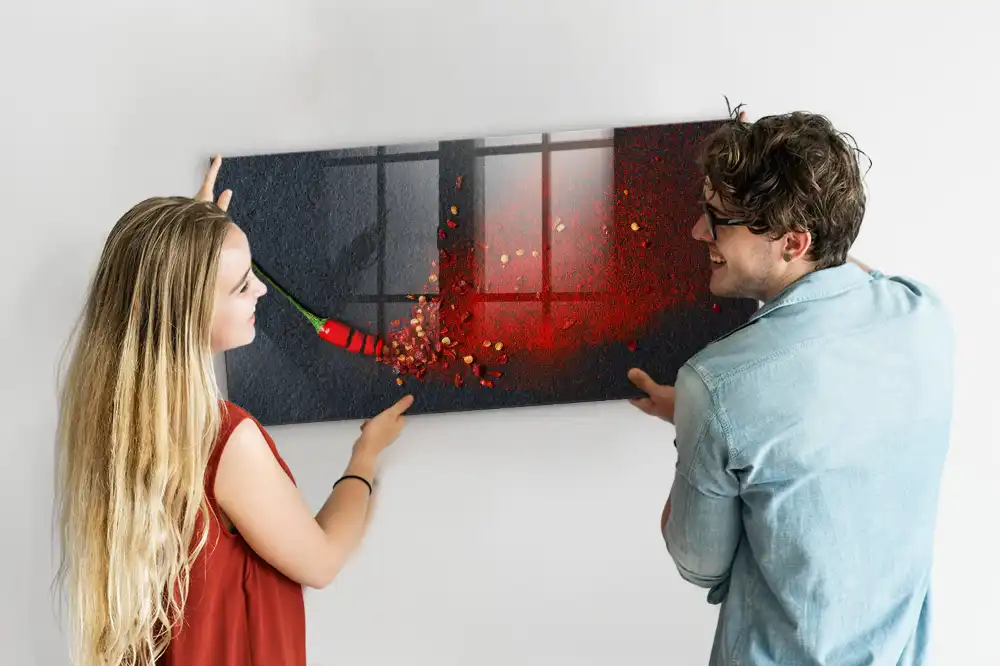 Mágneses emlékeztető tábla őrölt chili mintával
