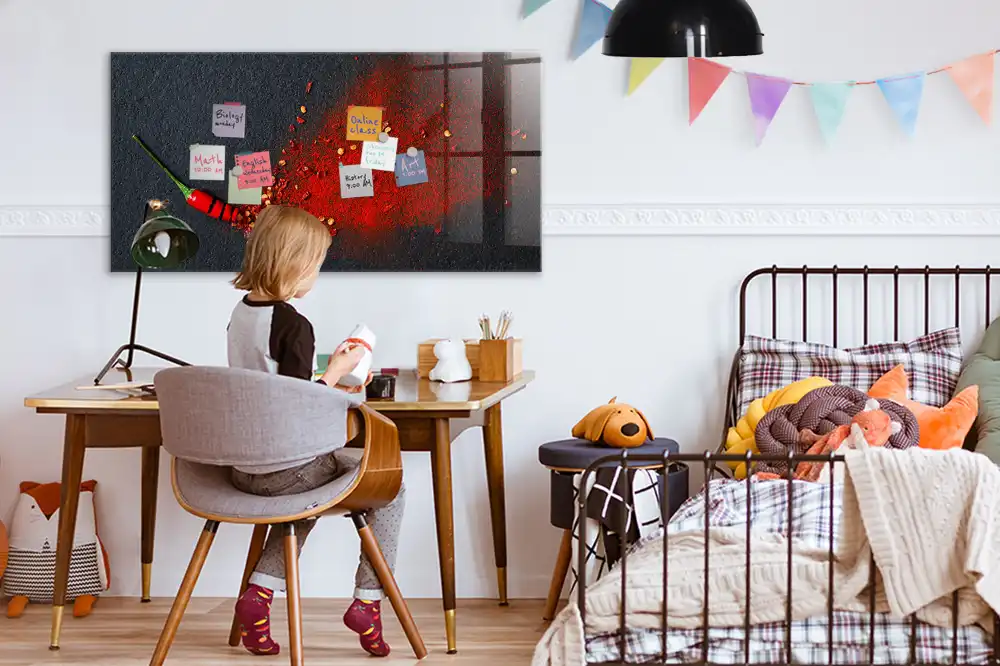 Mágneses emlékeztető tábla őrölt chili mintával