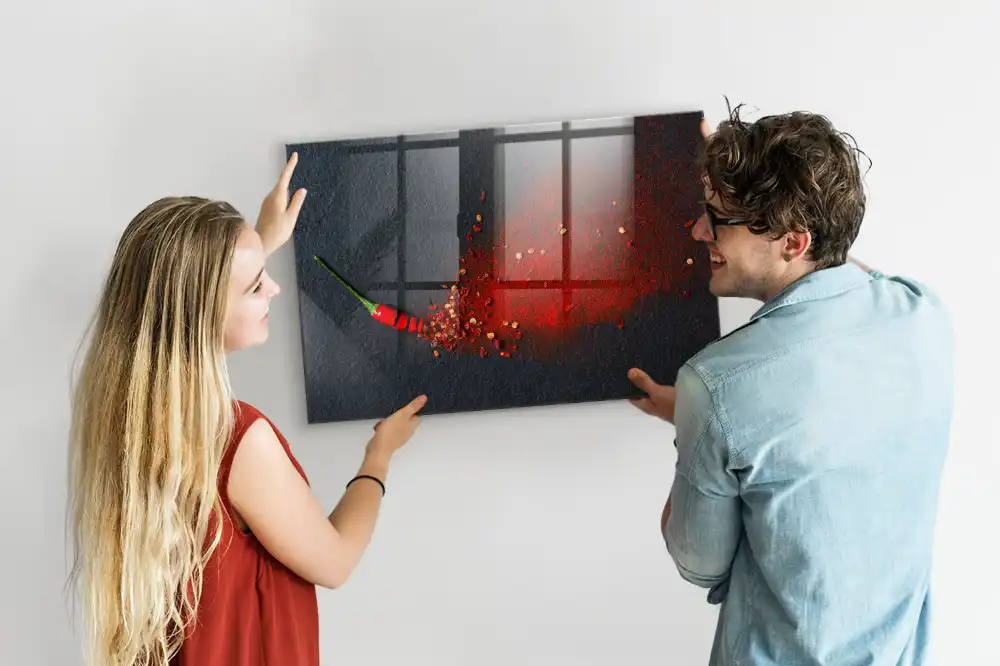 Mágneses emlékeztető tábla őrölt chili mintával