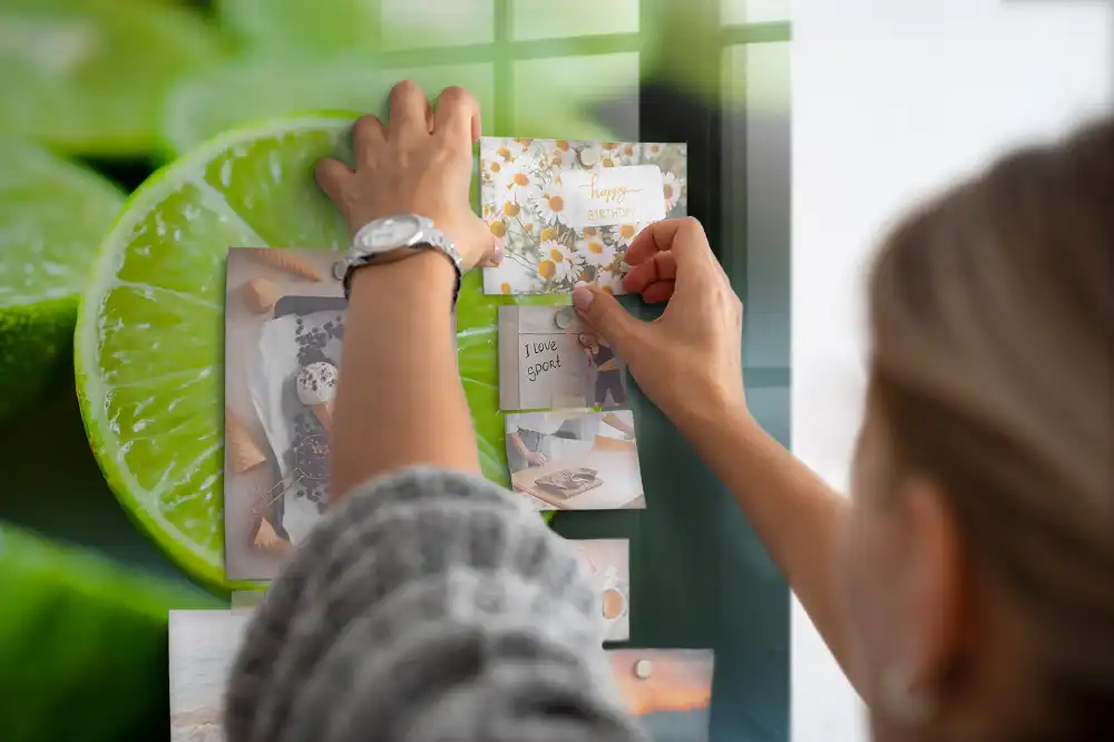 Mágneses tábla lime szeletes mintával