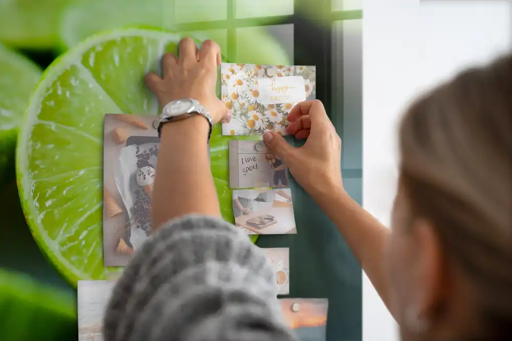 Mágneses tábla lime szeletes mintával