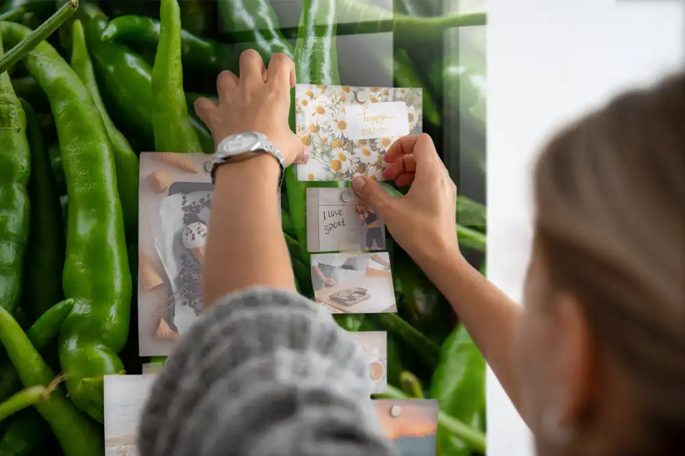 Mágneses zöldpaprika alakú emlékeztető tábla