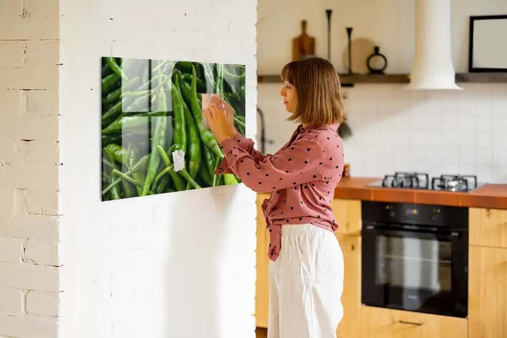 Mágneses zöldpaprika alakú emlékeztető tábla