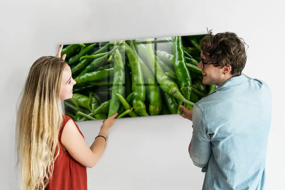 Mágneses zöldpaprika alakú emlékeztető tábla