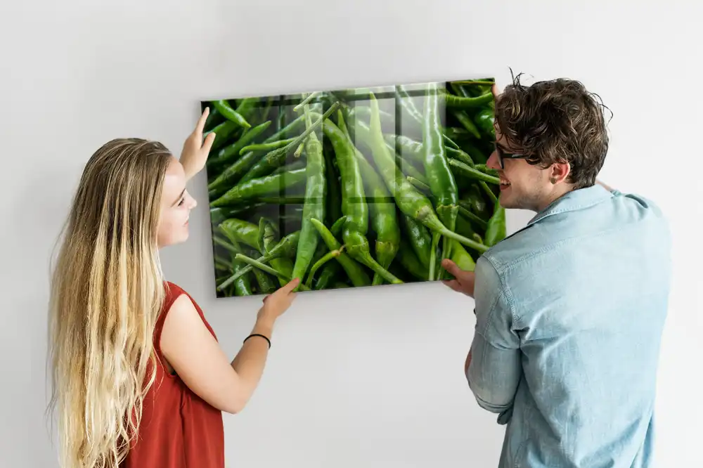 Mágneses zöldpaprika alakú emlékeztető tábla