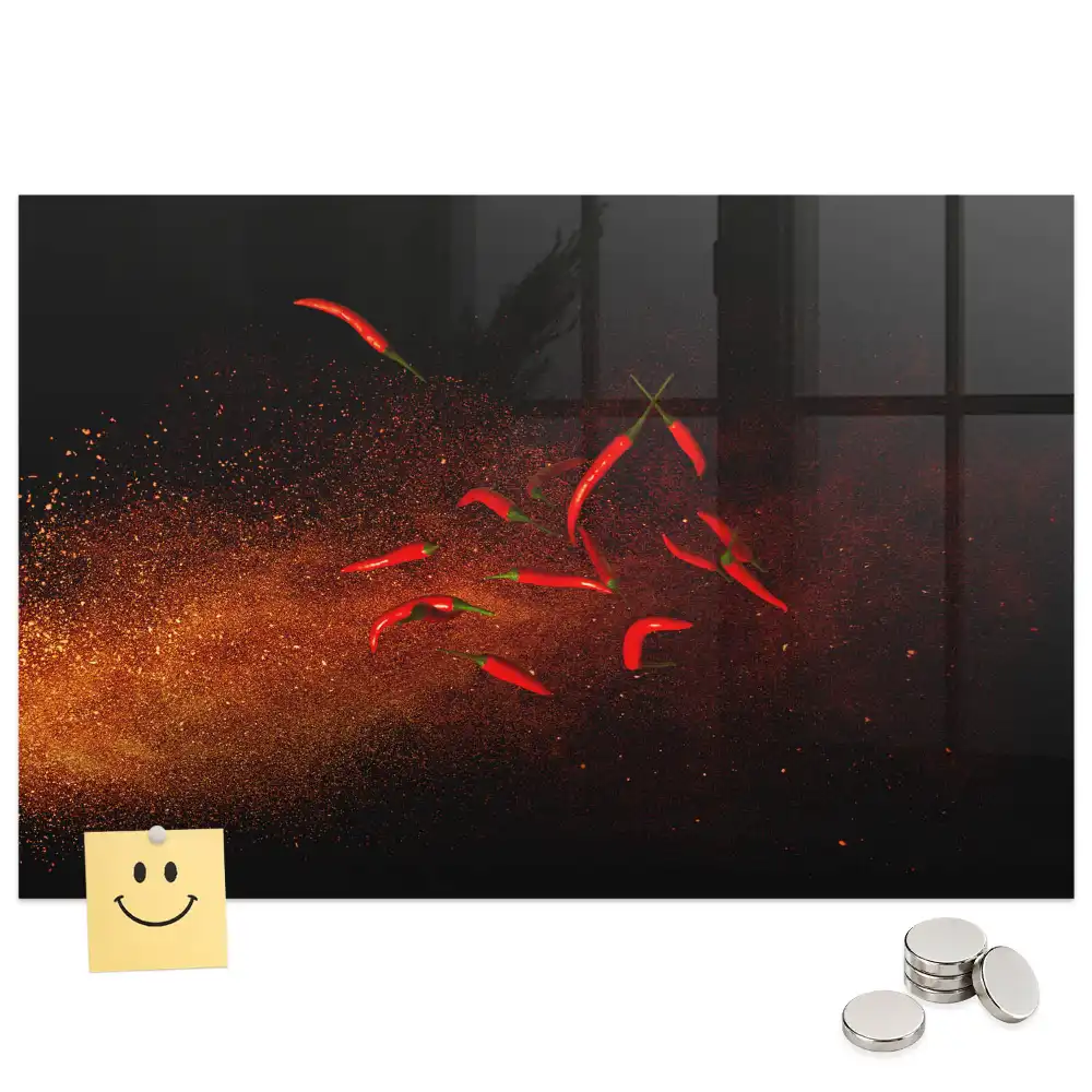 Mágneses emlékeztető tábla erős paprika mintával