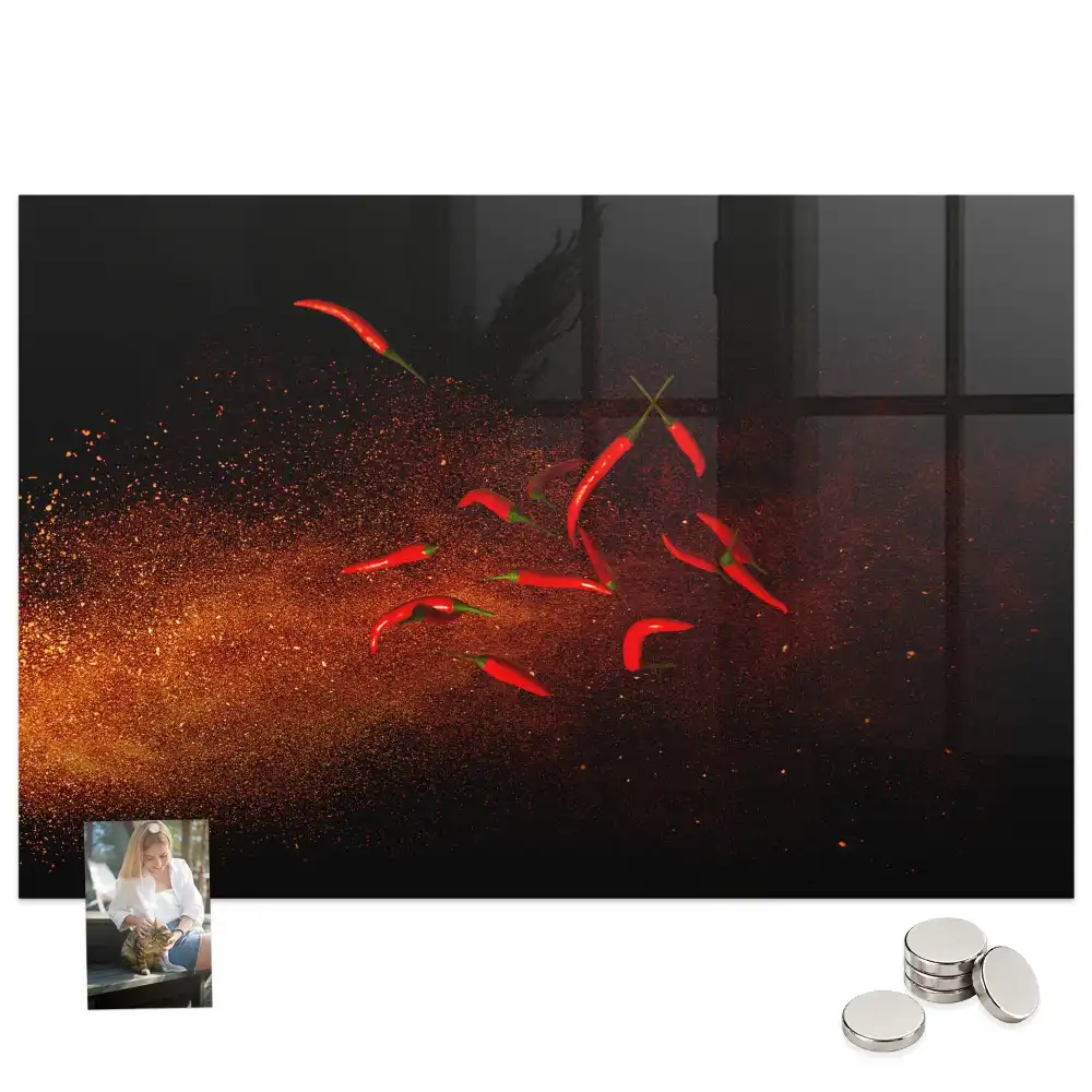 Mágneses emlékeztető tábla erős paprika mintával
