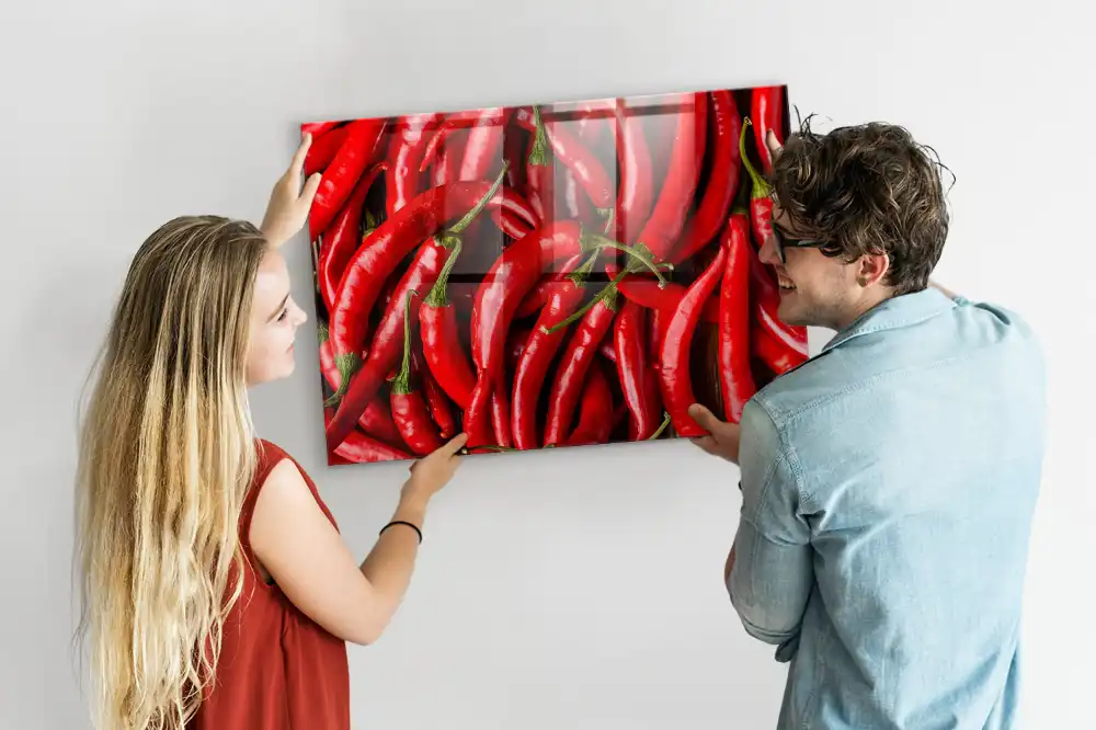 Mágneses emlékeztető tábla csípős paprika mintával