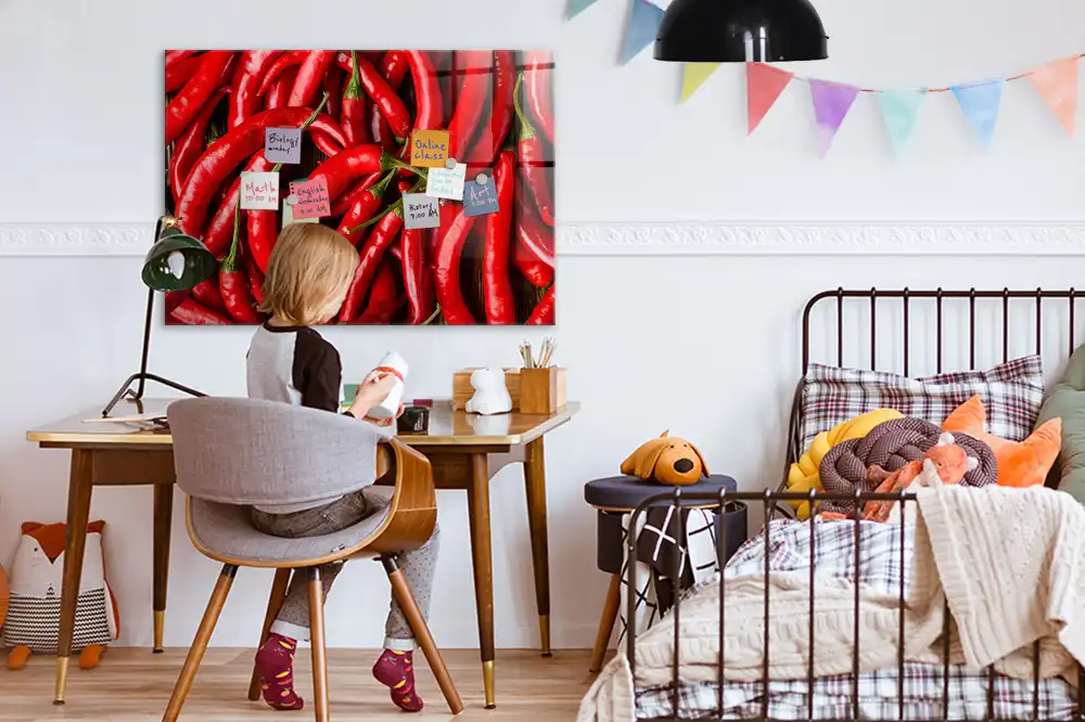 Mágneses emlékeztető tábla csípős paprika mintával
