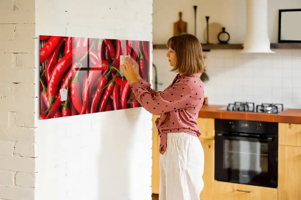 Mágneses emlékeztető tábla csípős paprika mintával
