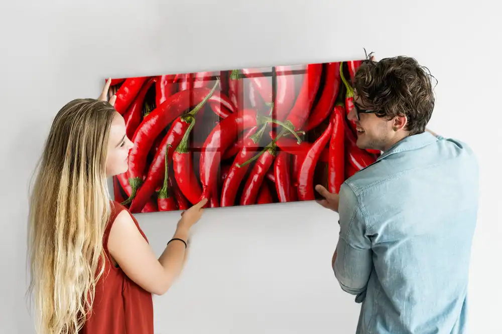 Mágneses emlékeztető tábla csípős paprika mintával