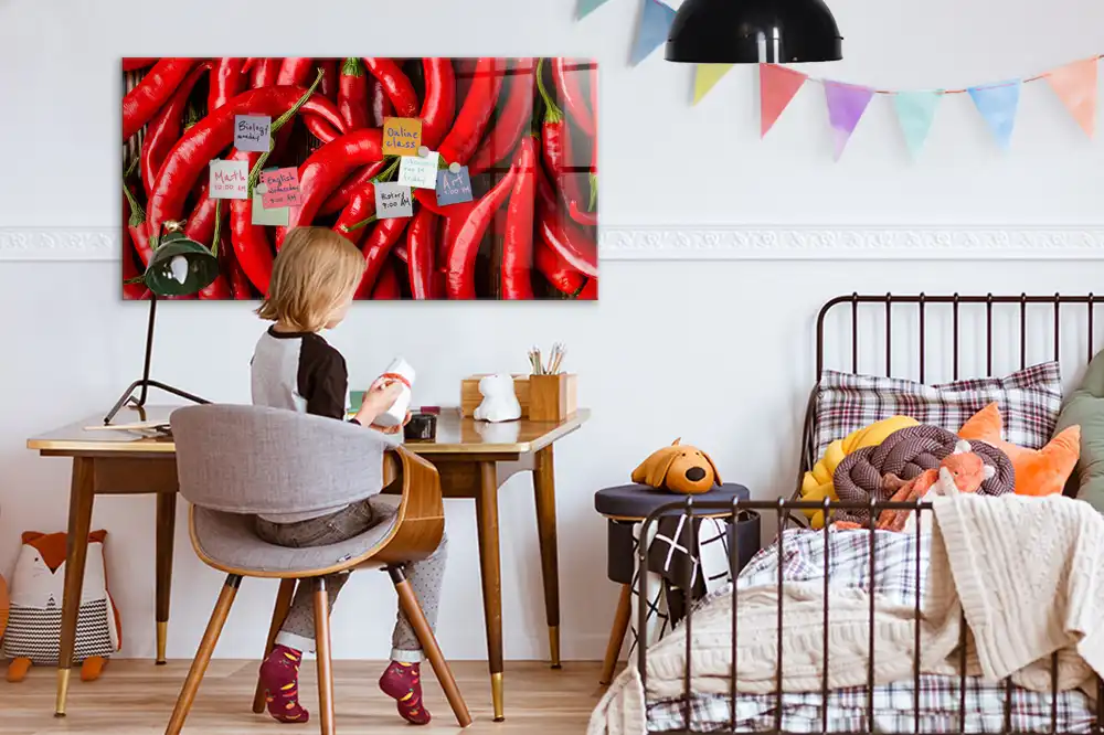 Mágneses emlékeztető tábla csípős paprika mintával