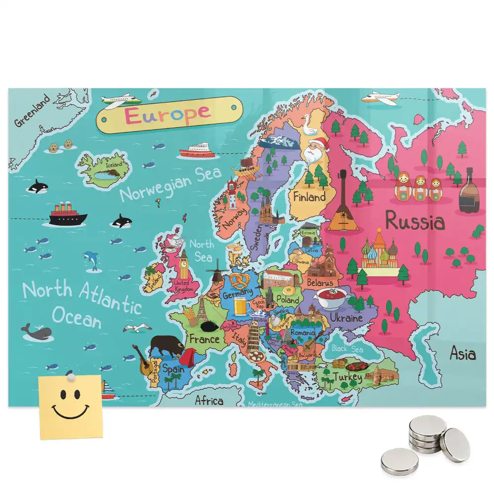 Európa térkép mágneses tábla
