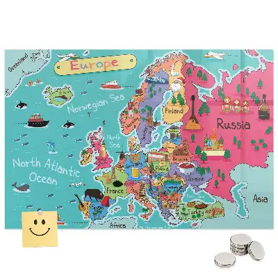 Európa térkép mágneses tábla